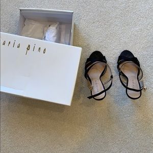 Satin Black Fold Heels